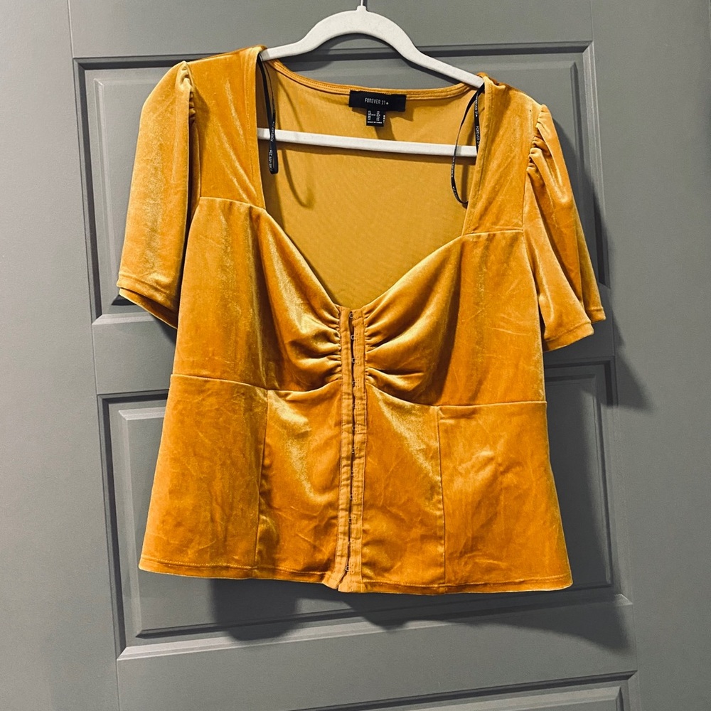 Plus Size Velvet Crop Top